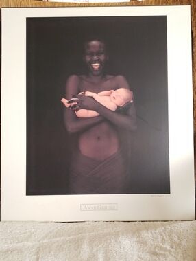 Anne Geddes Black and White Mother & Baby Art Print